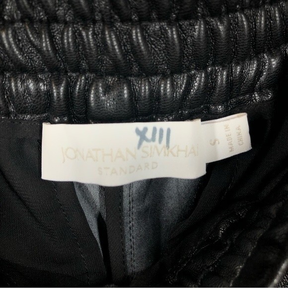 Jonathan Simkhai Tay Black Vegan Leather Stretch Jogger Pants Small - Picture 7 of 10